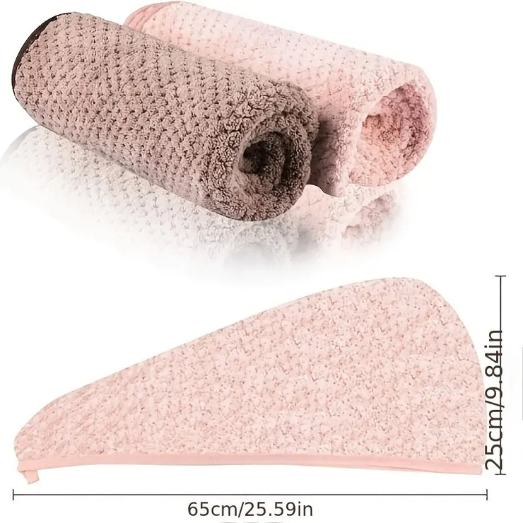 Microfiber Hair Towel With Button
